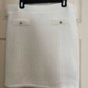 French Connection Textured White Pencil Skirt
